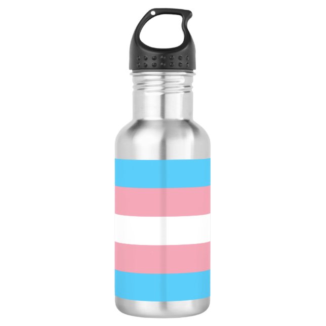 Transgender-Pride-Markierung Edelstahlflasche (Vorderseite)