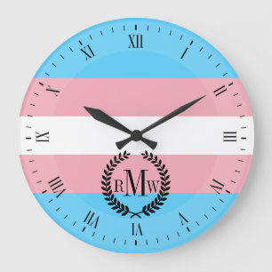 Transgender-Pride-Markierung Große Wanduhr