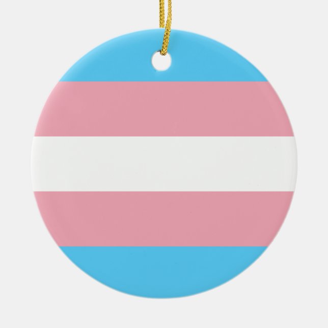 Transgender-Pride-Markierung Keramik Ornament (Vorne)