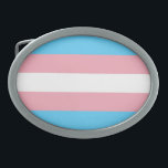 Transgender-Pride-Markierung Ovale Gürtelschnalle<br><div class="desc">The Transgender Pride Flag created by American trans woman Monica Helms in 1999, and was first shown at pride parade in Phoenix, Arizona, United States in 2000. The flag represents the transgender community and consists of five horizontal stripes: two light blue, two pink, and one white in the center. The...</div>