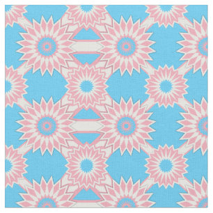 Transgender-Pride-Muster für nahtlose blaue Blume Stoff