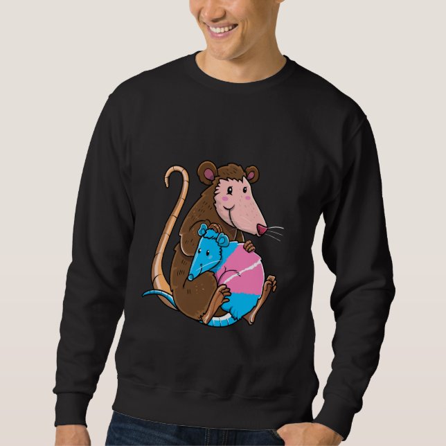 Transgender Pride Opossum Mutter Junge Transkinder Sweatshirt (Vorderseite)