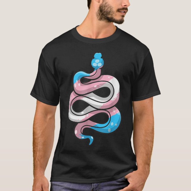 Transgender Pride Stuff Trans Flag Schlange Reptil T-Shirt (Vorderseite)