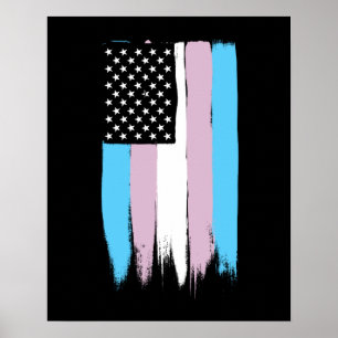 Transgender Pride US Flagge Poster