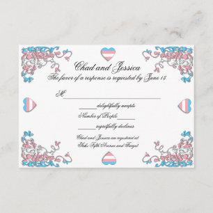 Transgender Pride Wedding Response Card RSVP Karte