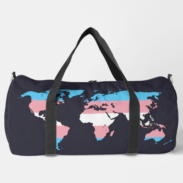 Transgender pride world map   duffle bag (Vorderseite)