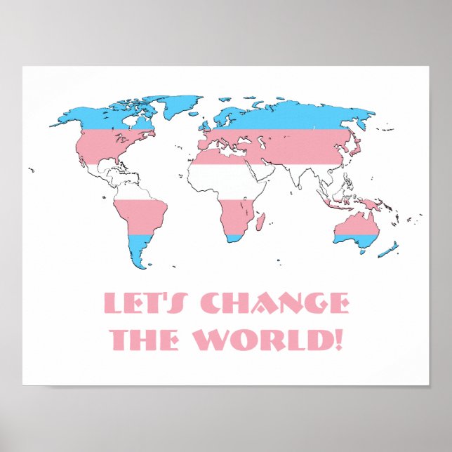 Transgender Pride World Map Poster (Vorne)