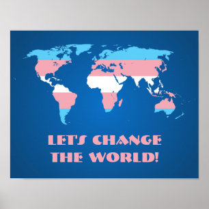 Transgender Pride World Map Poster