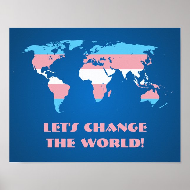 Transgender Pride World Map Poster (Vorne)