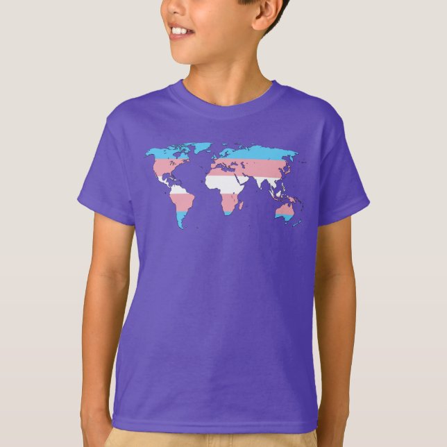 Transgender Pride World Map Sweatshirt T-Shirt (Vorderseite)