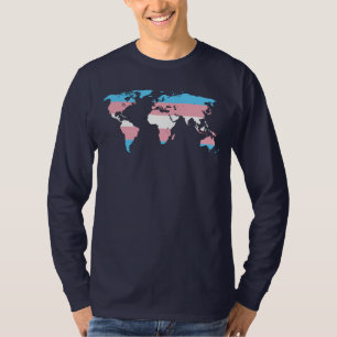 Transgender Pride World Map T - Shirt