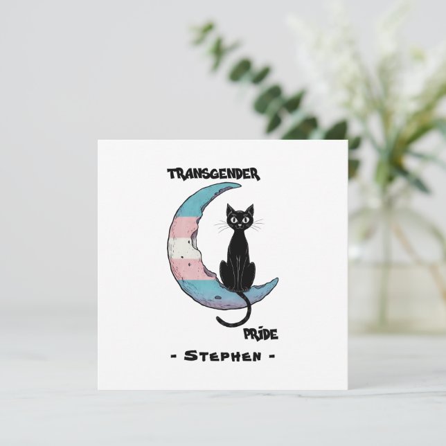 Transgender Prix - Schwarze Katze auf dem Trans Fl (Stehend Vorderseite)