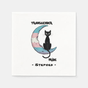 Transgender Prix - Schwarze Katze auf dem Trans Fl Serviette