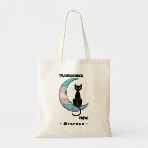 Transgender Prix - Schwarze Katze auf dem Trans Fl Tragetasche