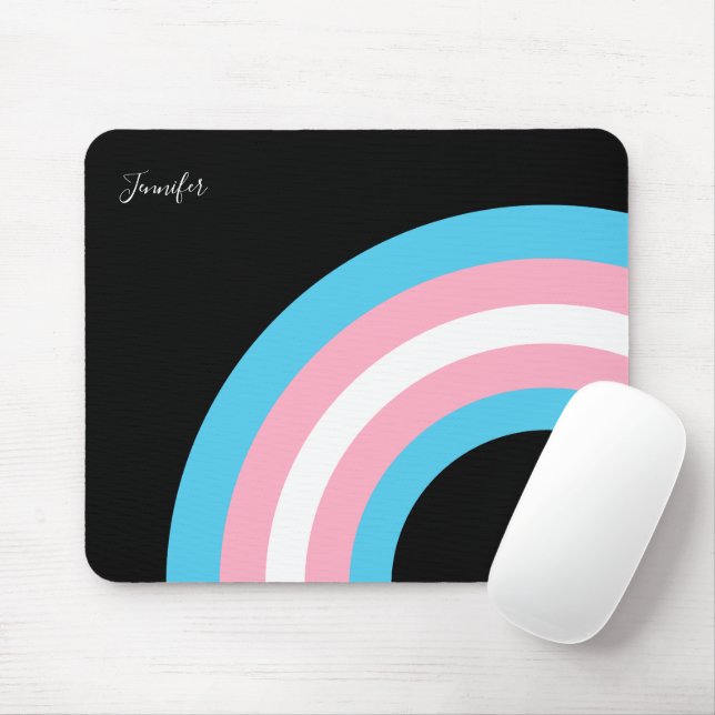 Transgender Rainbow Arc Prix Flag Personalisiert Mousepad (Mit Mouse)