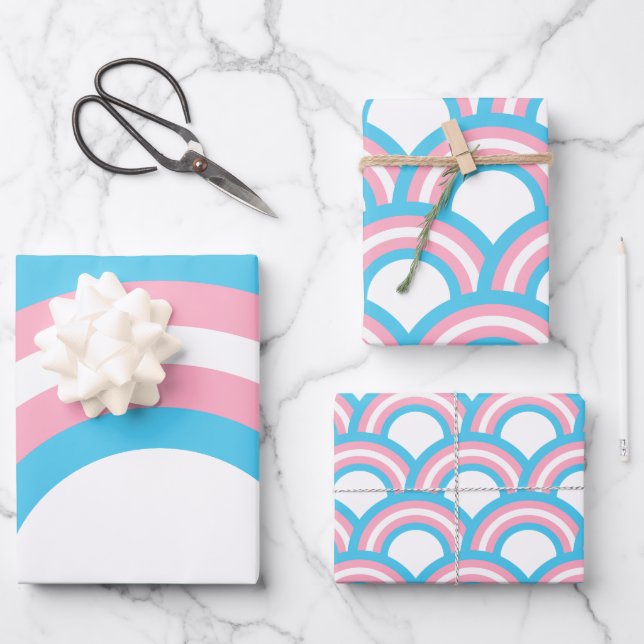 Transgender Rainbow Geschenkpapier Set (Vorderseite)