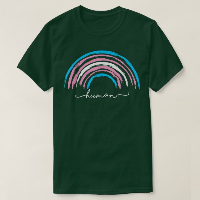 Transgender Rainbow Human Trans Pride LGBT  T-Shirt (Design vorne)
