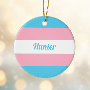 Transgender Rainbow Niedlich Personalisierte Weihn Keramik Ornament