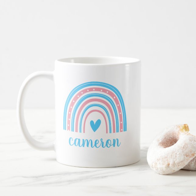 Transgender Rainbow Personalisiert Kaffeetasse (Mit Donut)