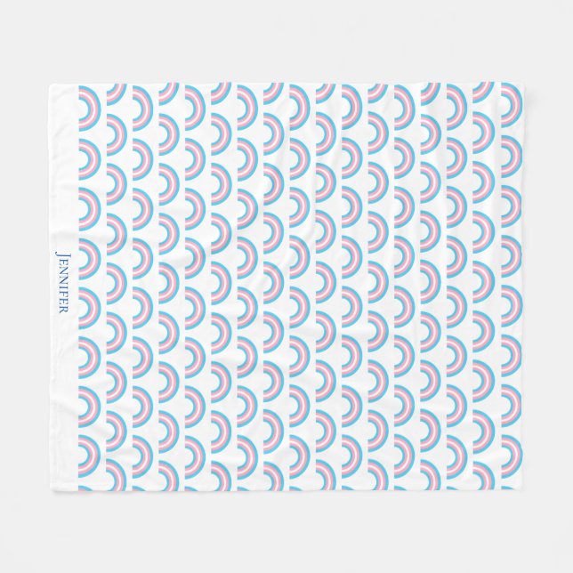 Transgender-Regenbogen-Flagge Personalisiert Fleecedecke (Vorderseite (Horizontal))
