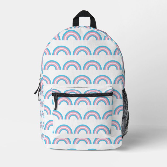 Transgender-Regenbogen-Muster Bedruckter Rucksack (Vorderseite)