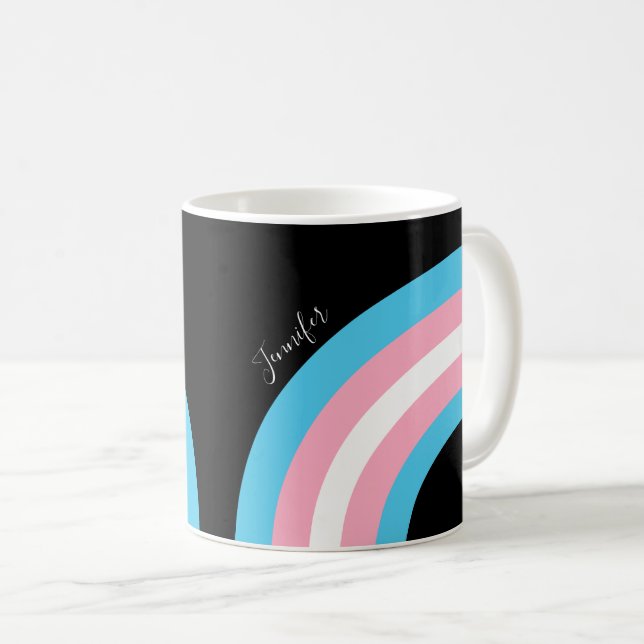 Transgender-Regenbogenfarben-Flag Kaffeetasse (VorderseiteRechts)