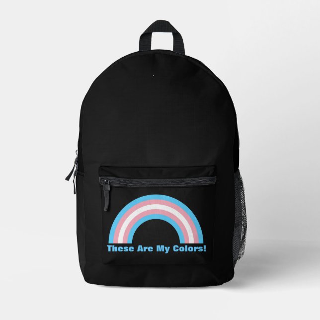 Transgender Regenbogenstolz Bedruckter Rucksack (Vorderseite)