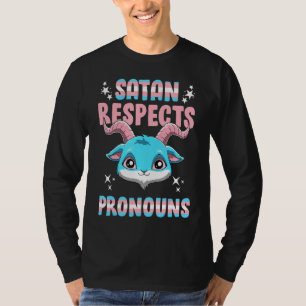Transgender Satan Respekt Pronouns Pentagram Trans T-Shirt