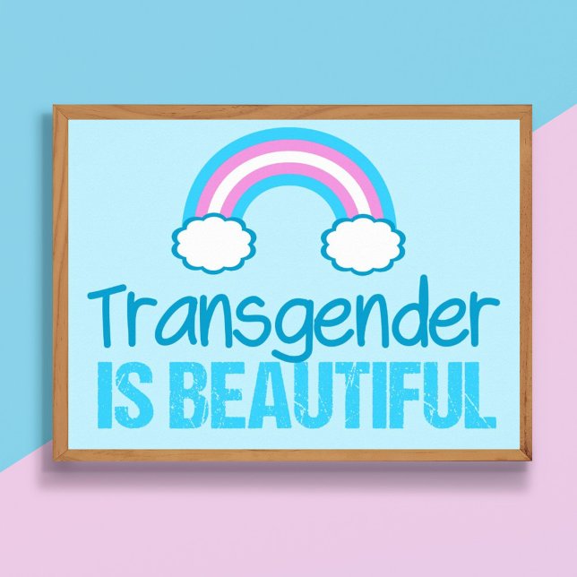 Transgender schöne Regenbogen Blau Rosa Weiß Poster (Von Creator hochgeladen)