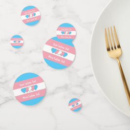 Transgender-Stolperflagge mit Text Konfetti