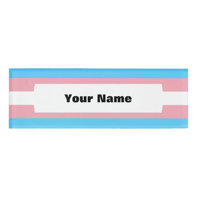 Transgender-Stolperflagge Namenschild (Vorderseite)