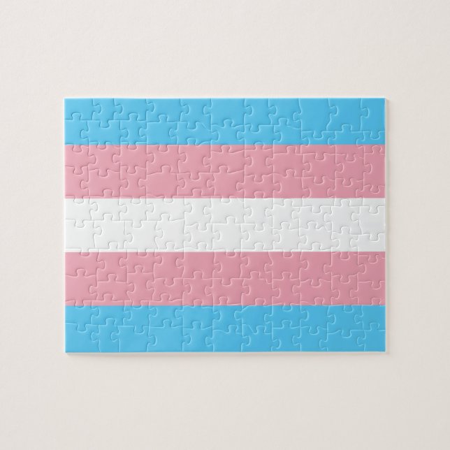 Transgender-Stolz-Flagge Puzzle (Horizontal)