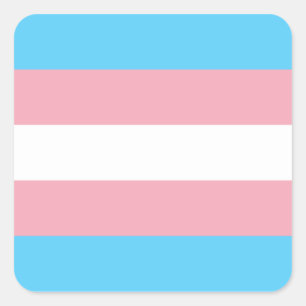 Transgender-Stolz-Flagge Quadratischer Aufkleber