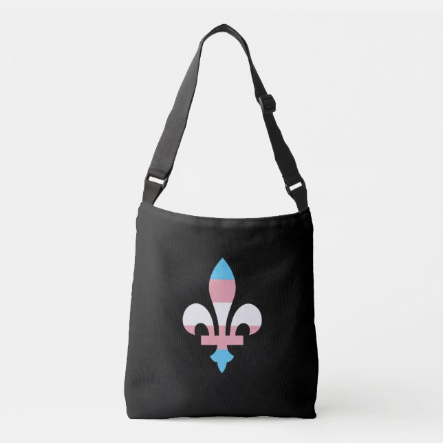 Transgender-Stolz-Fleur-de-lis-Crossbody-Beutel Tragetaschen Mit Langen Trägern (Vorderseite)