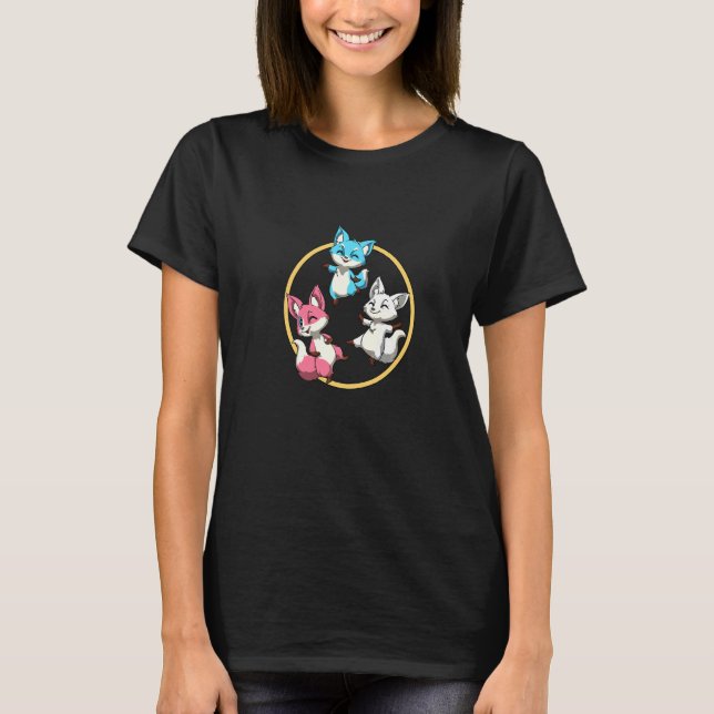 Transgender Stolz Füchse Lgbtq T-Shirt (Vorderseite)
