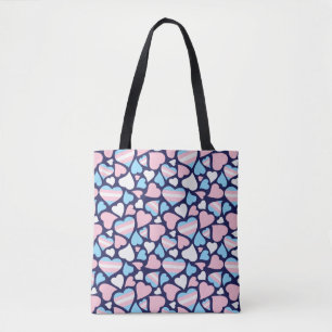 Transgender-Stolz-Herz-Muster-Tasche