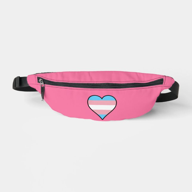 Transgender Stolz Herzen Bauchtasche (Vorderseite)