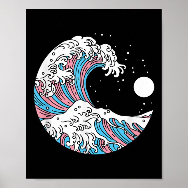 Transgender Stolz Lgbtq Trans Flagge - Japanische  Poster (Vorne)
