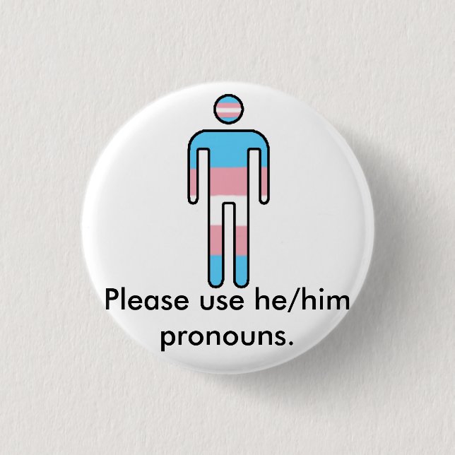 Transgender-Stolz-/Pronomen-Knopf Button (Vorderseite)