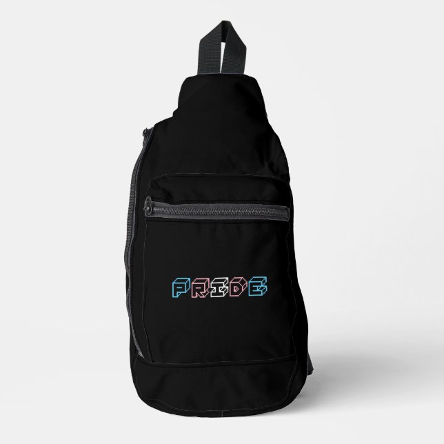 Transgender-Stolz-Textschild  Crossbody Bag (Vorderseite)