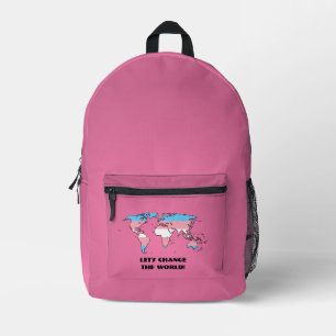 Transgender-Stolz-Weltkarte  Bedruckter Rucksack