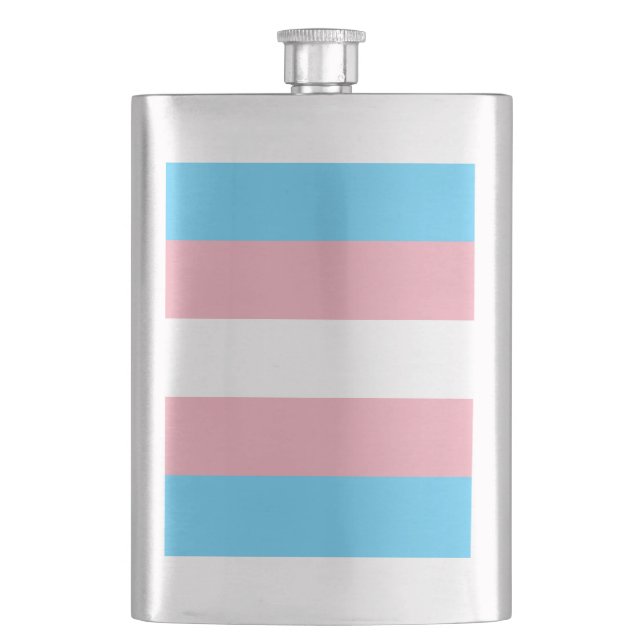 Transgender-Stolzflagge Flachmann (Vorderseite)
