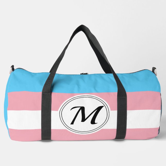 Transgender-Stolzflagge mit einer benutzerdefinier Duffle Bag (Vorderseite)