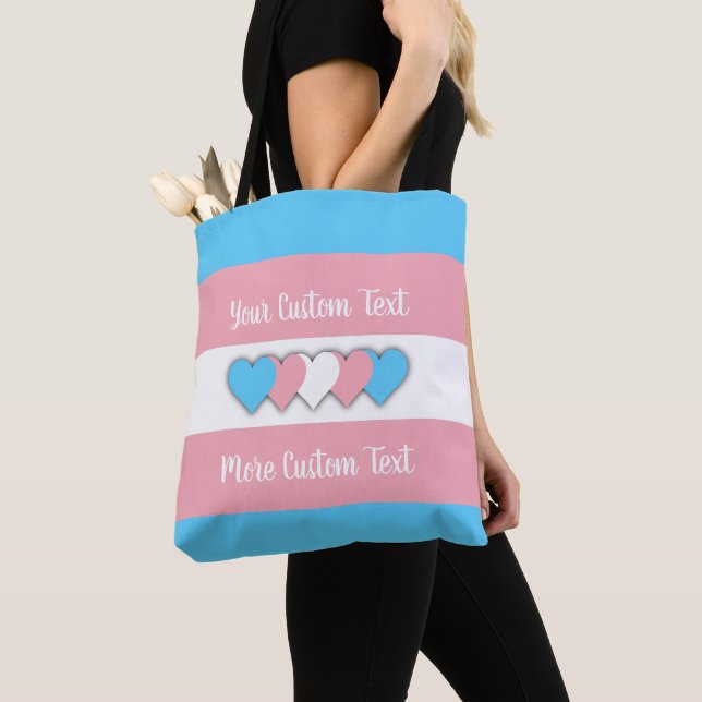 Transgender-Stolzflagge mit Text (Von Nahem)