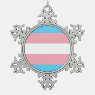 Transgender-Stolzflagge Schneeflocken Zinn-Ornament