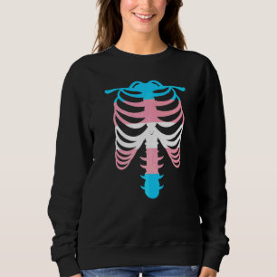 Transgender-Stolzflagge Skelett Brustkorb Transgen Sweatshirt