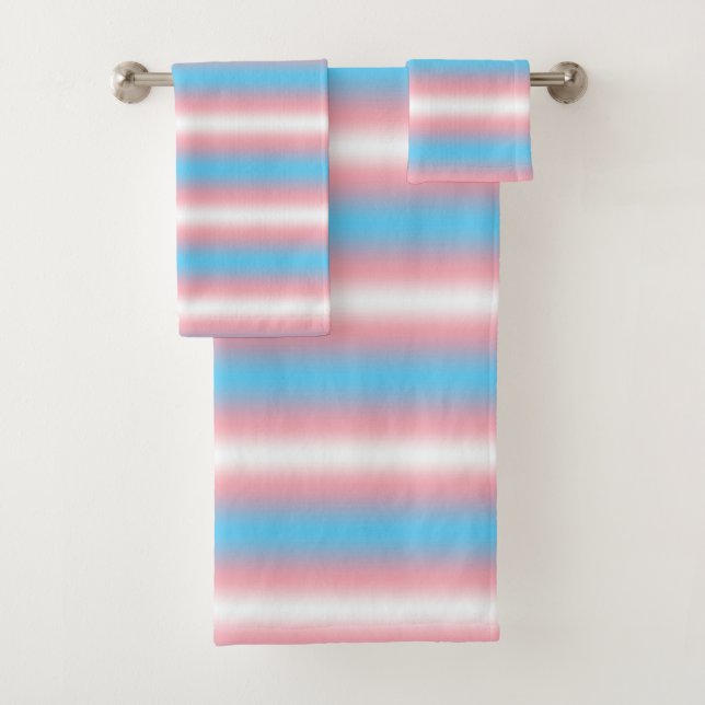 Transgender-Stolzflaggen-Musterdesign  Badhandtuch Set (Insitu)