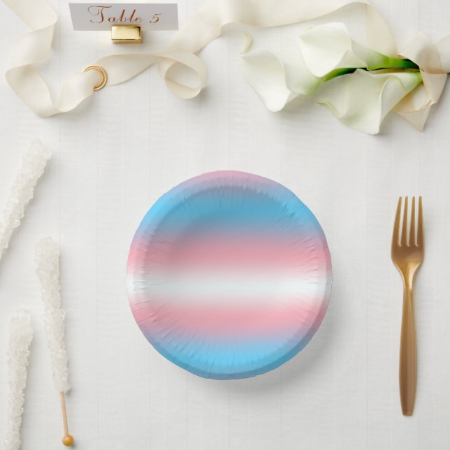 Transgender-Stolzflaggen-Musterdesign  Pappteller (Hochzeit)