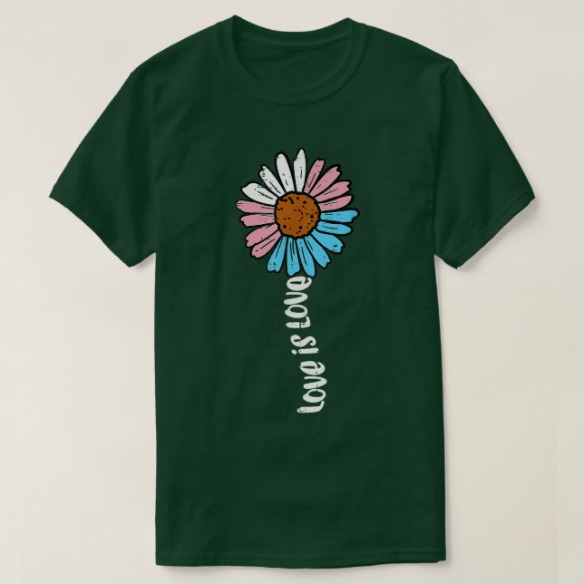 Transgender Sunflower Love Trans Pride Stuff Flag  T-Shirt (Design vorne)