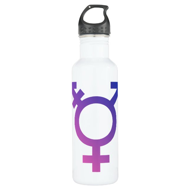 Transgender-Symbol-Logo Edelstahlflasche (Vorderseite)